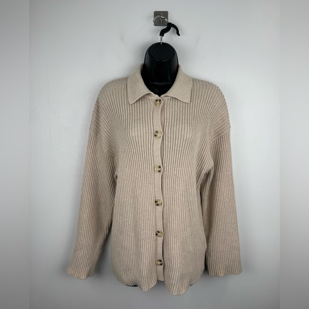 Dissh Women‎ Ribbed Collar Cardigan Sweater Size XS